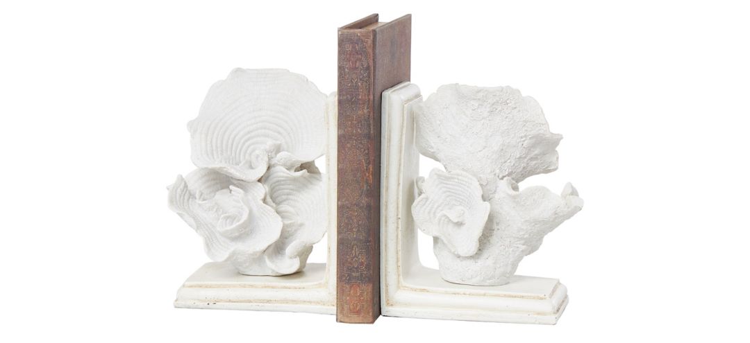 Ivy Collection Textured Coral Bookends Set