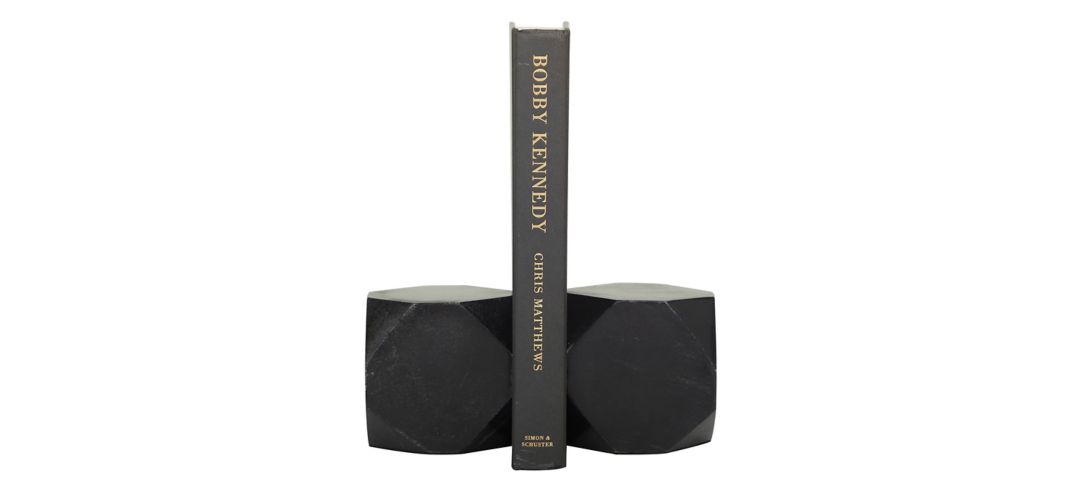 Ivy Collection Geometric Block Bookends Set