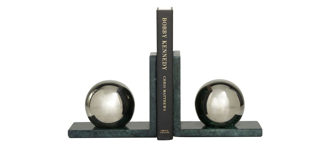 Ivy Collection Globe Orb Bookends Set