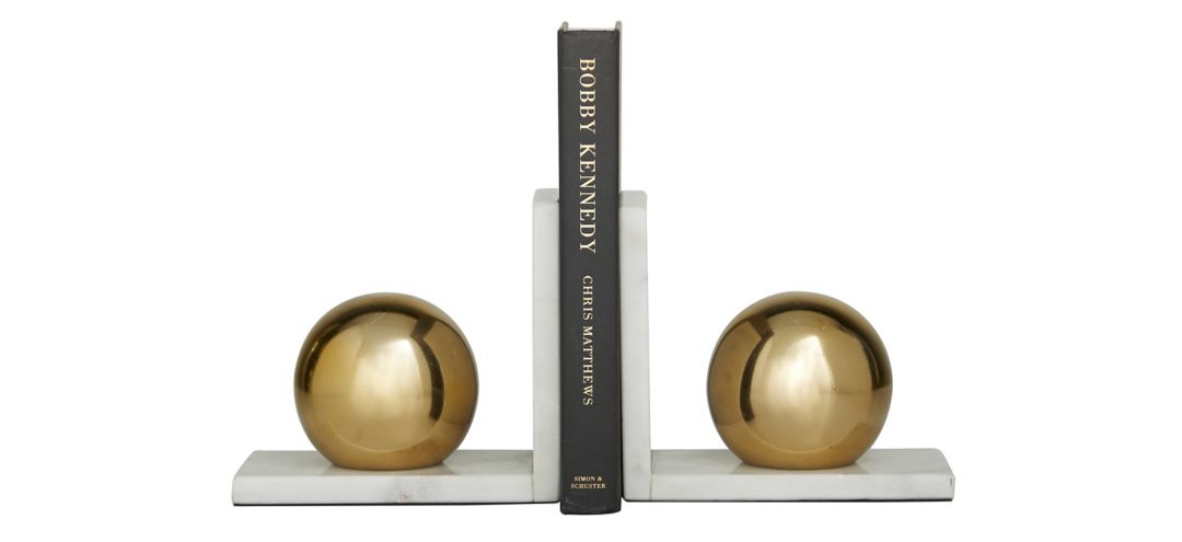 Ivy Collection Globe Orb Bookends Set