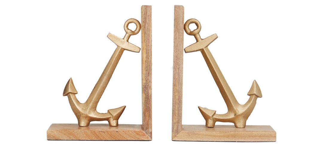 Ivy Collection Tilted Anchor Bookends Set