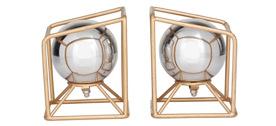 Ivy Collection Orb Geometric Bookends Set