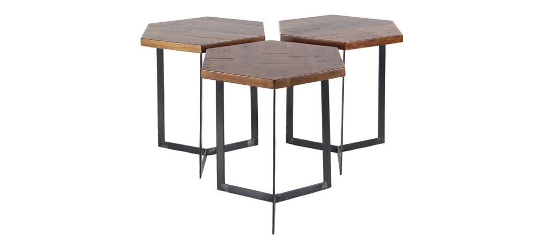 Ivy Collection Hexagon Accent Tables -3pc.