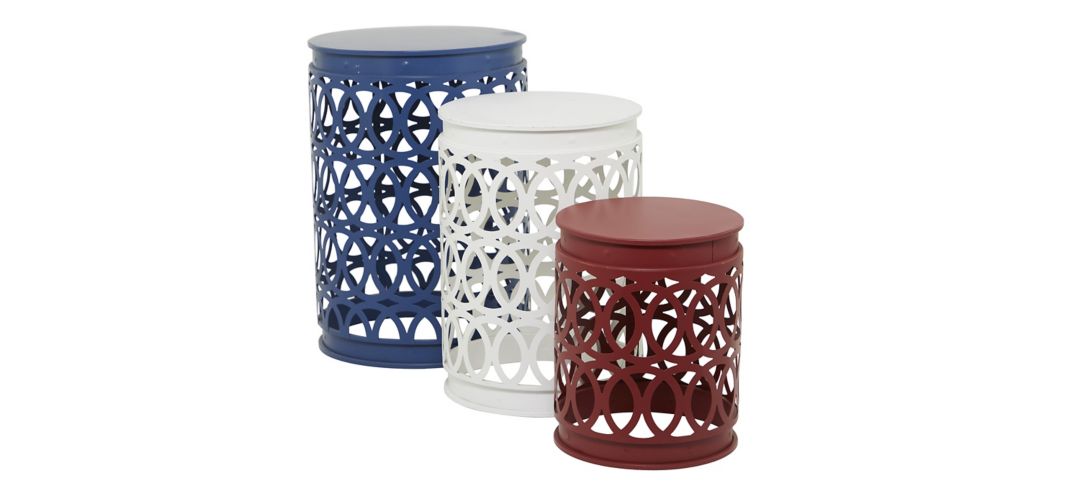 Ivy Collection Barrel Accent Table -3pc.