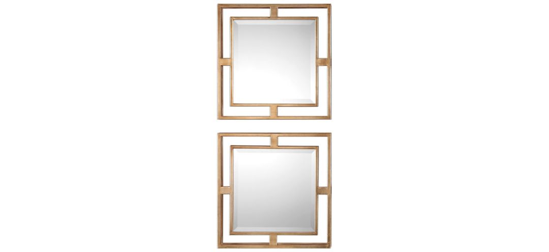 Allick Gold Square Mirrors: Set of 2