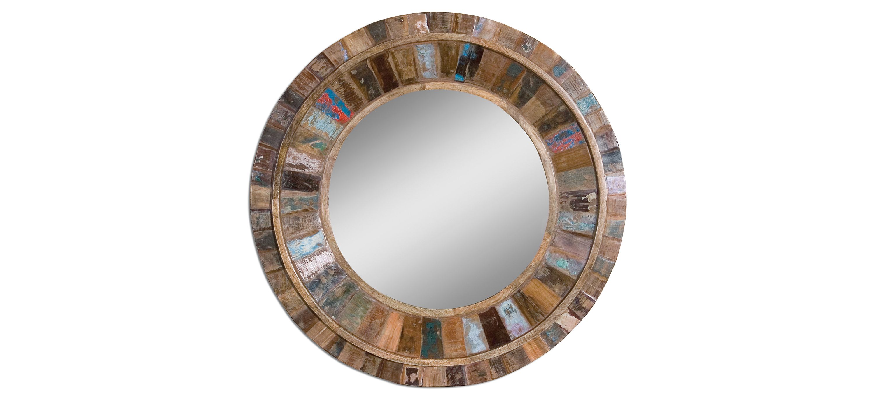 Jeremiah Round Wood Wall Mirror