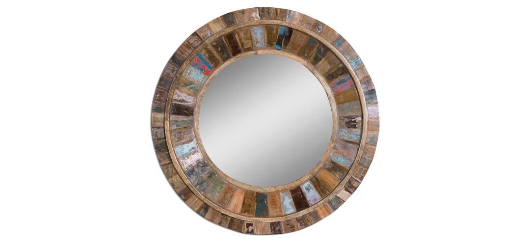 150311190 Jeremiah Round Wood Wall Mirror sku 150311190