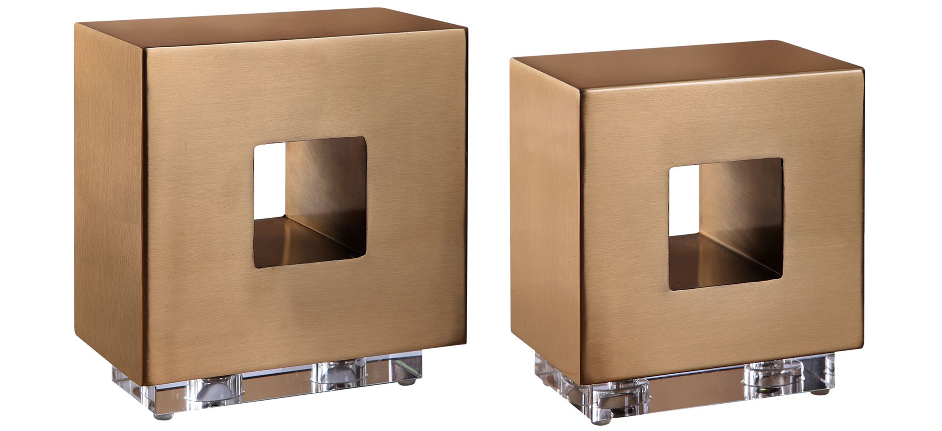 Rooney Brass Cubes: Set of 2