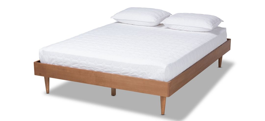 Rina Mid-Century Queen Size Wood Bed Frame