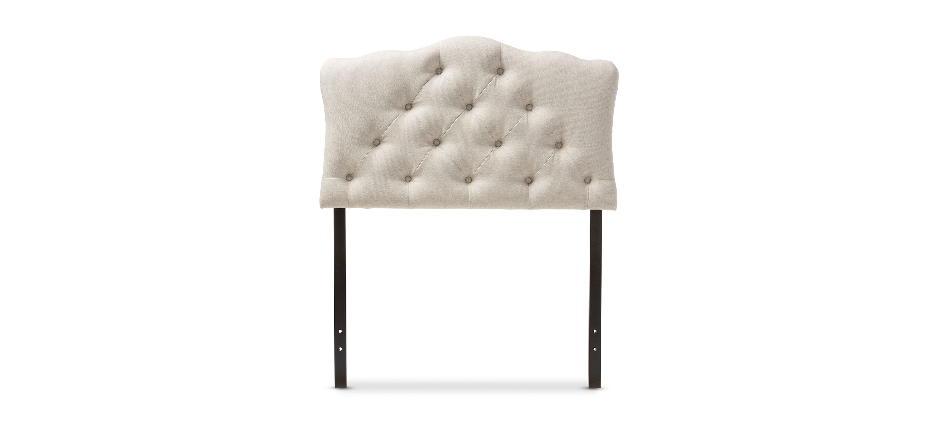 Rita Fabric Upholstered Button-tufted Scalloped Headboard