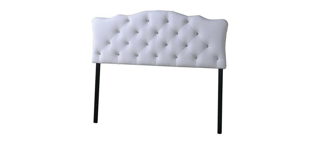 Rita Faux Leather Upholstered Button-tufted Scalloped Headboard