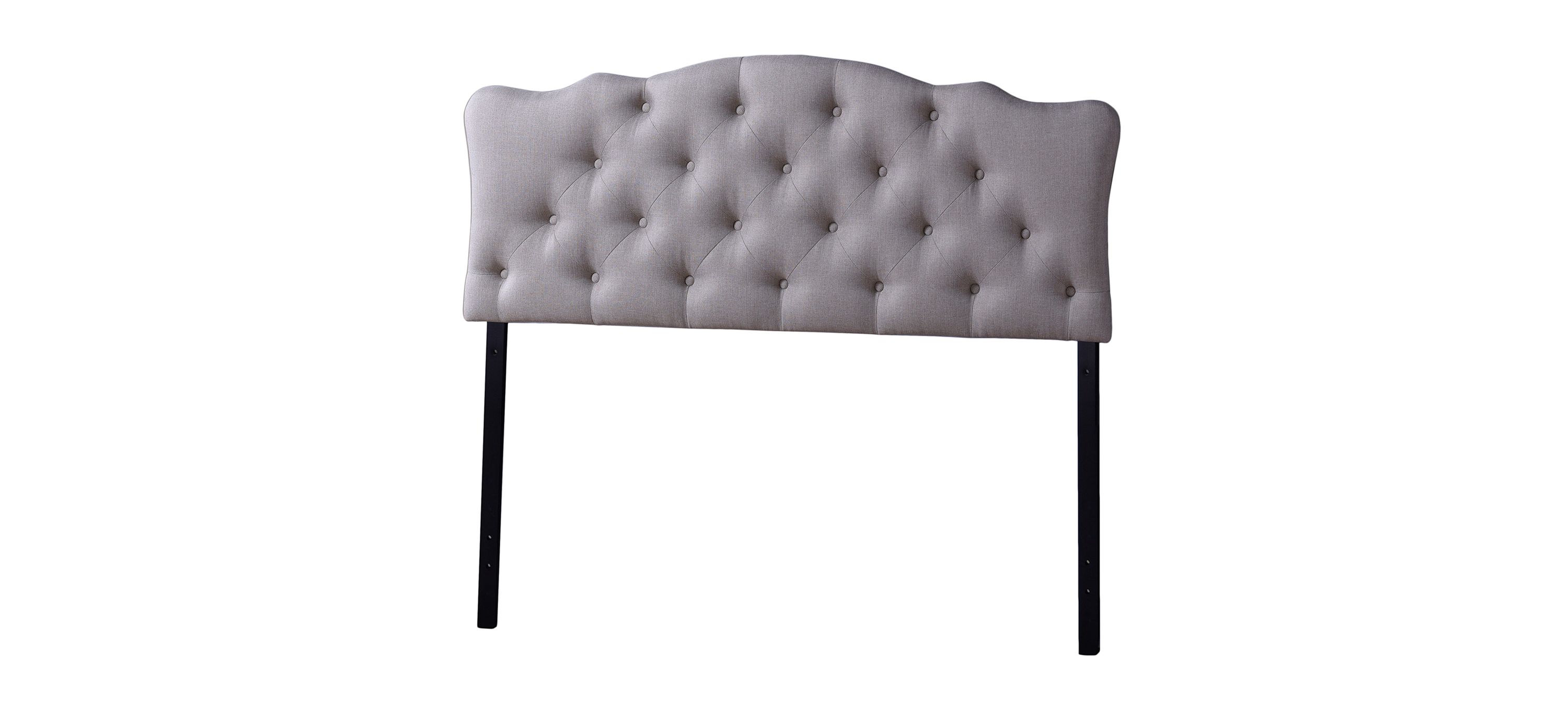 Rita Fabric Upholstered Button-tufted Scalloped Headboard