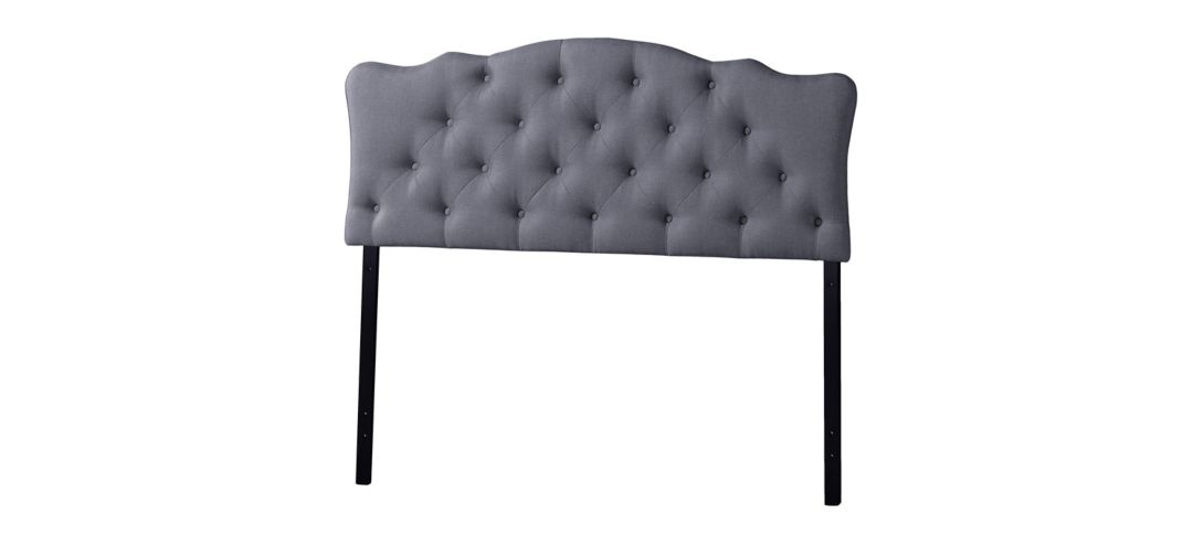 Rita Fabric Upholstered Button-tufted Scalloped Headboard