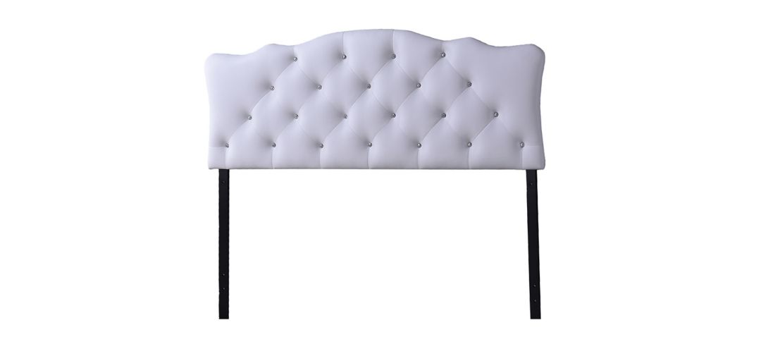 Rita Faux Leather Upholstered Button-tufted Scalloped Headboard