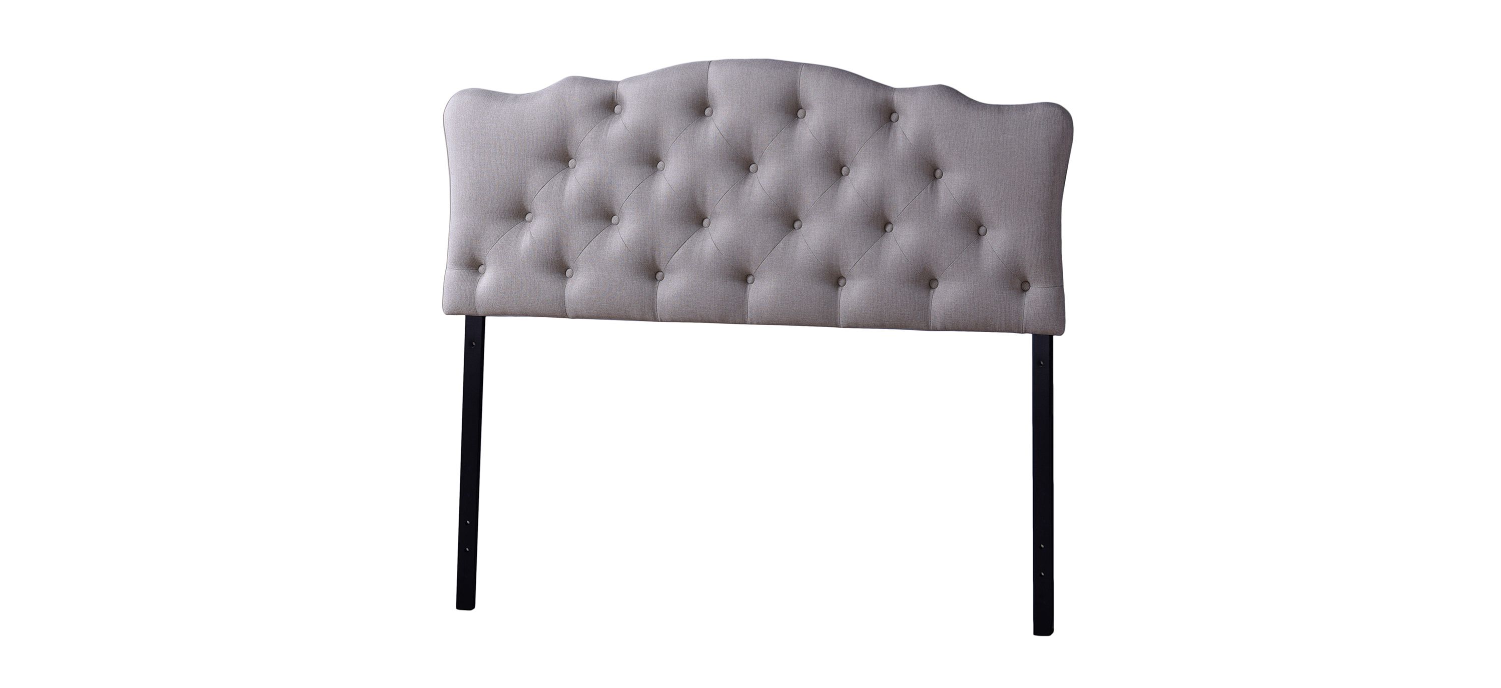 Rita Fabric Upholstered Button-tufted Scalloped Headboard