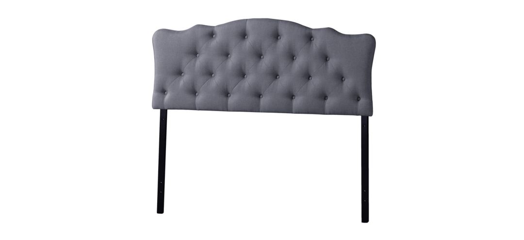 Rita Fabric Upholstered Button-tufted Scalloped Headboard