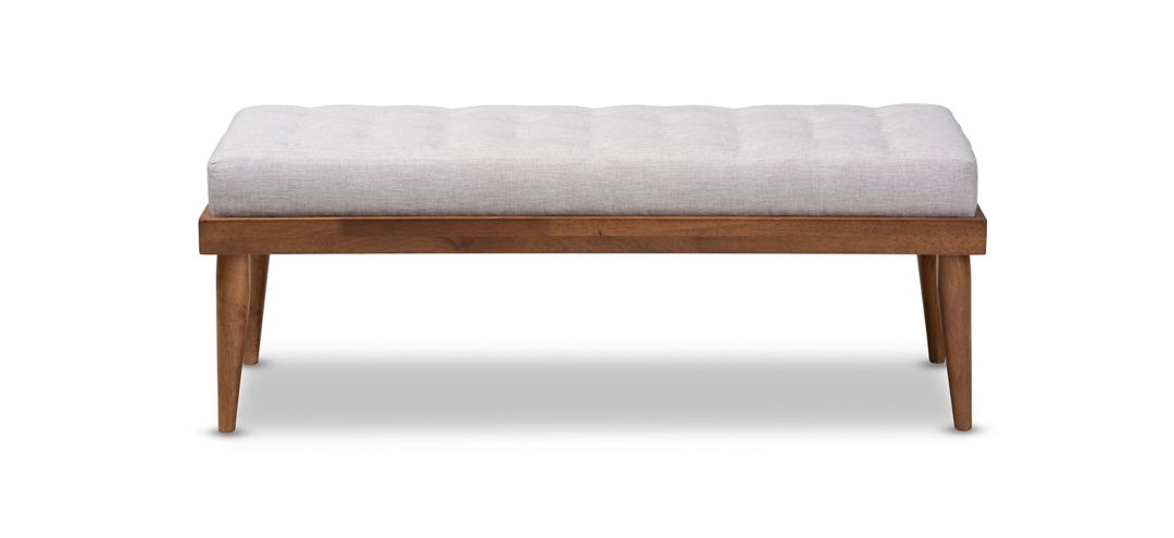 Linus Fabric Upholstered and Button Tufted Wood Bench