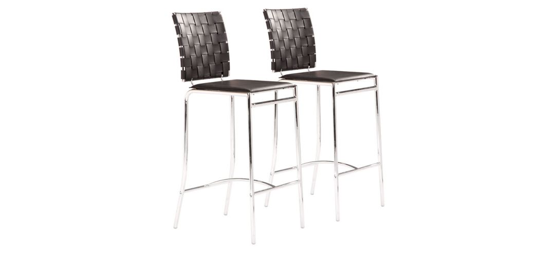 Criss Cross Counter-Height Stool: Set of 2