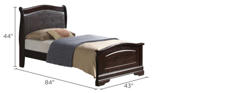 Rossie Upholstered Panel Bed Dimensions