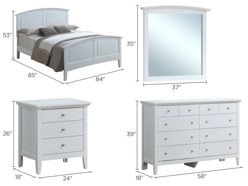 Hammond 4-pc. Panel Bedroom Set Dimensions