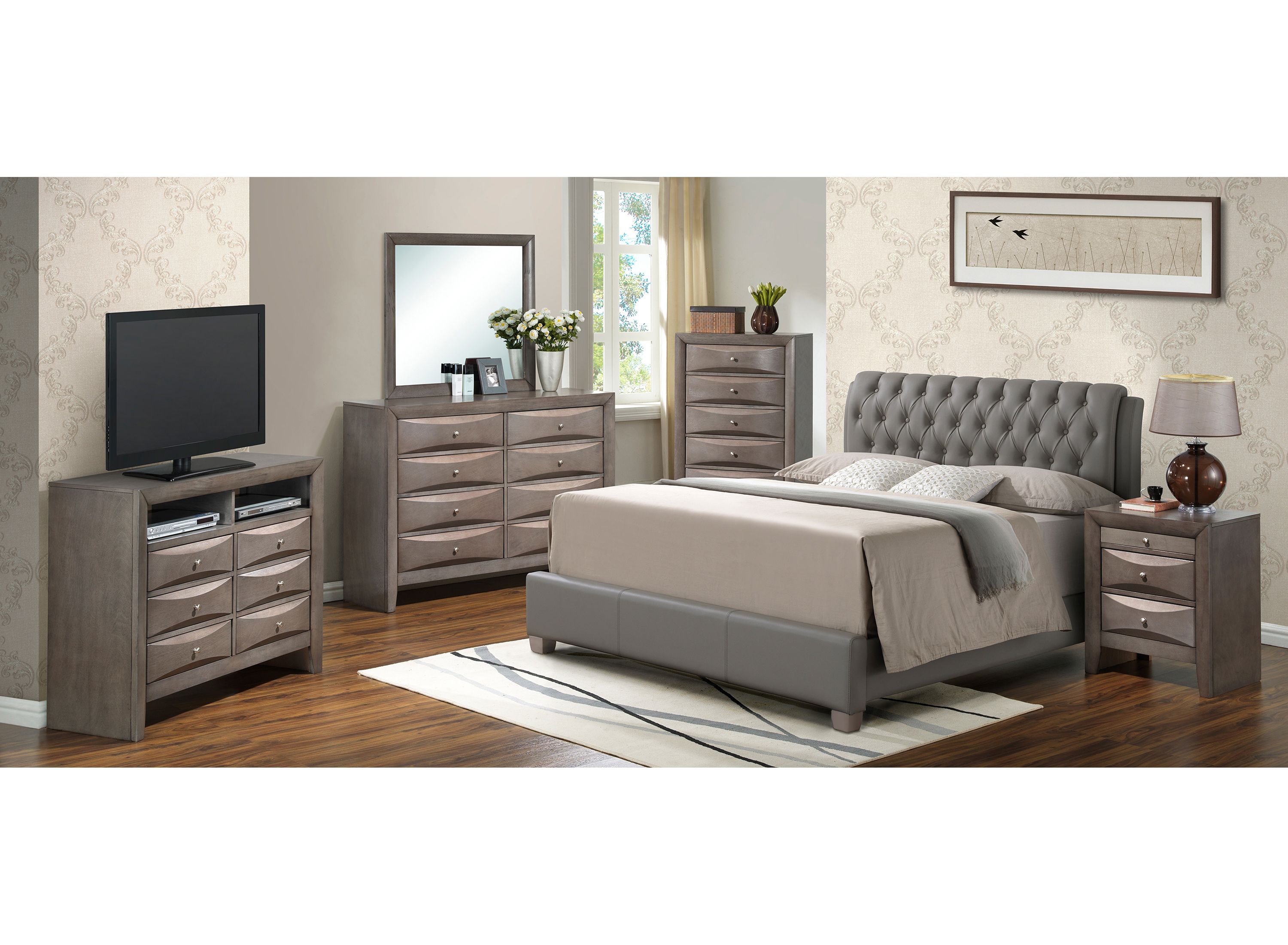 Marilla 4 Piece Upholstered Bedroom Set Raymour Flanigan   GLFN 598285960 3000