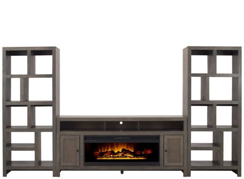 Raymour and flanigan outlet deals tv stand with fireplace