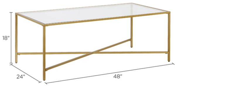 Edena Rectangular Coffee Table with Glass Top | Raymour & Flanigan