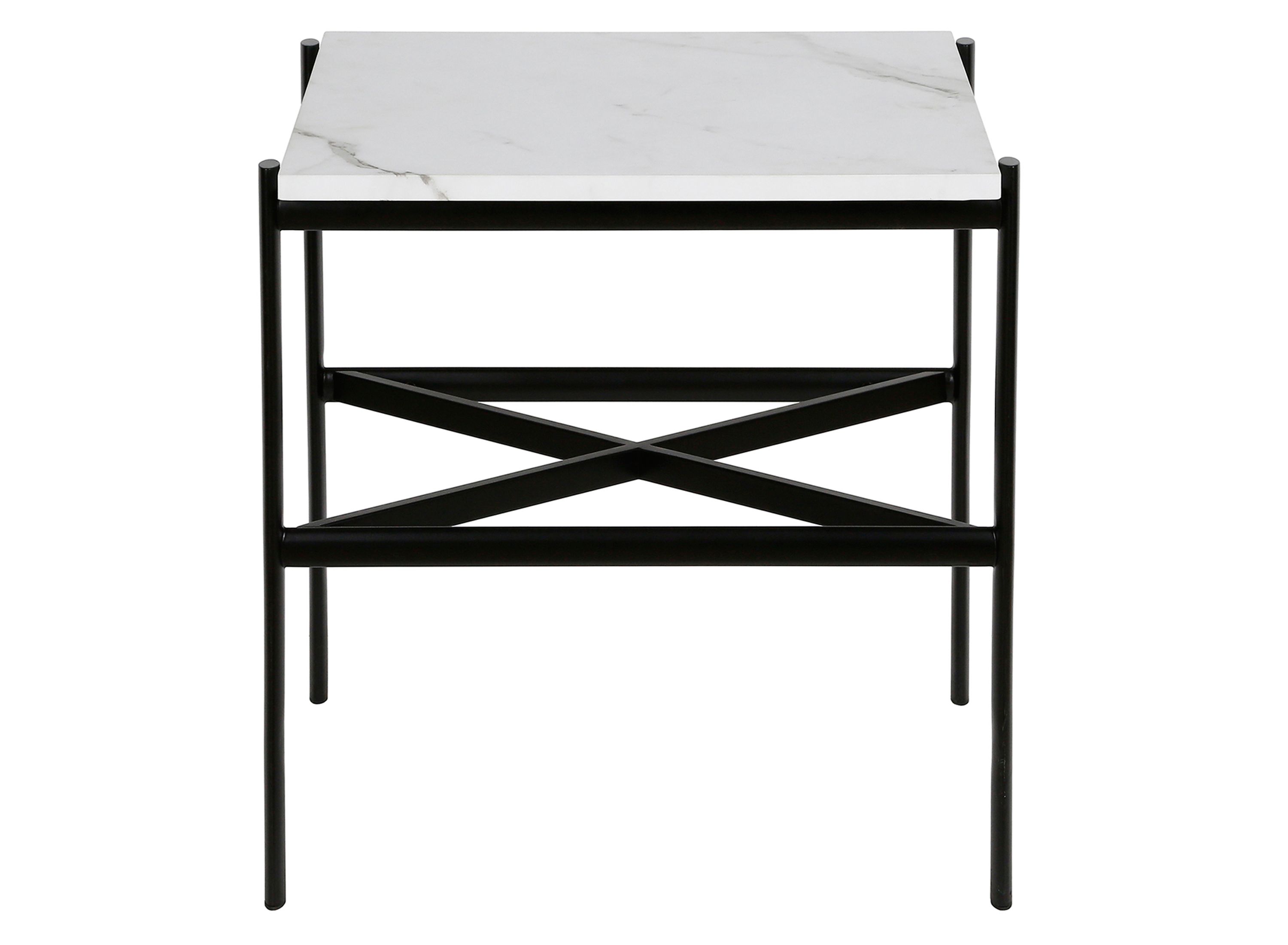 Braxton Rectangular Side Table with Faux Marble Top | Raymour & Flanigan