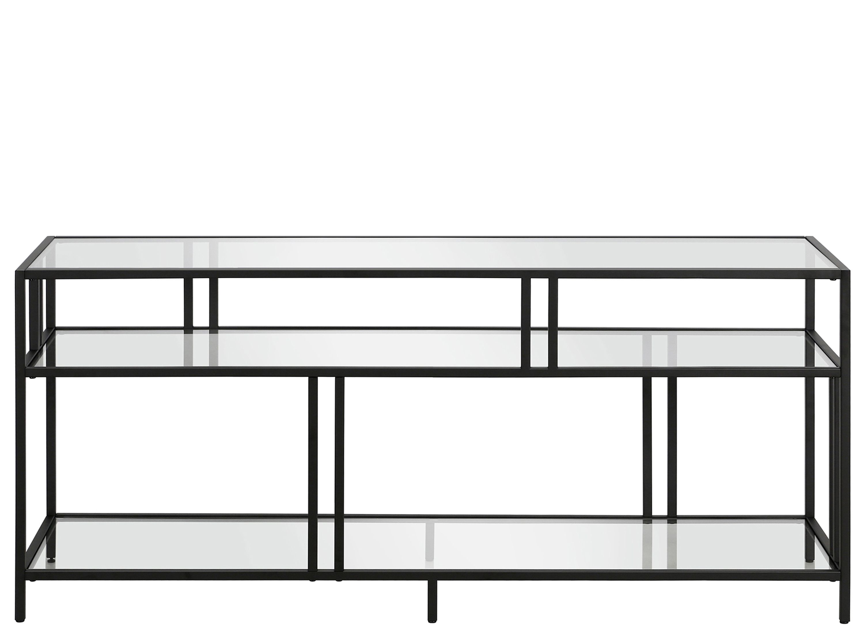 Cortland TV Stand with Glass Shelves | Raymour & Flanigan | Raymour ...