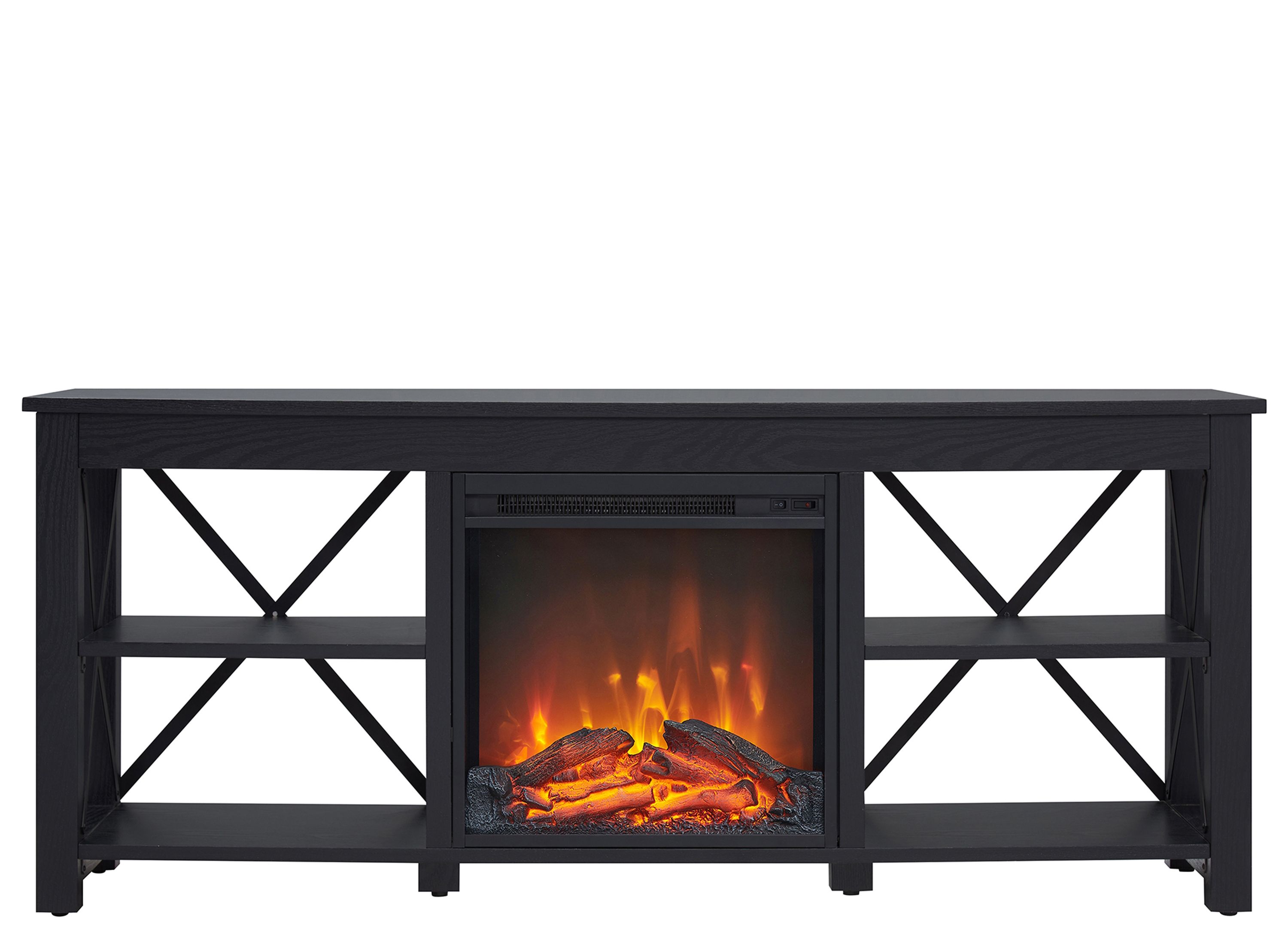 Paisley TV Stand with Log Fireplace Raymour & Flanigan