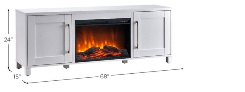 Ursula TV Stand with Log Fireplace Dimensions