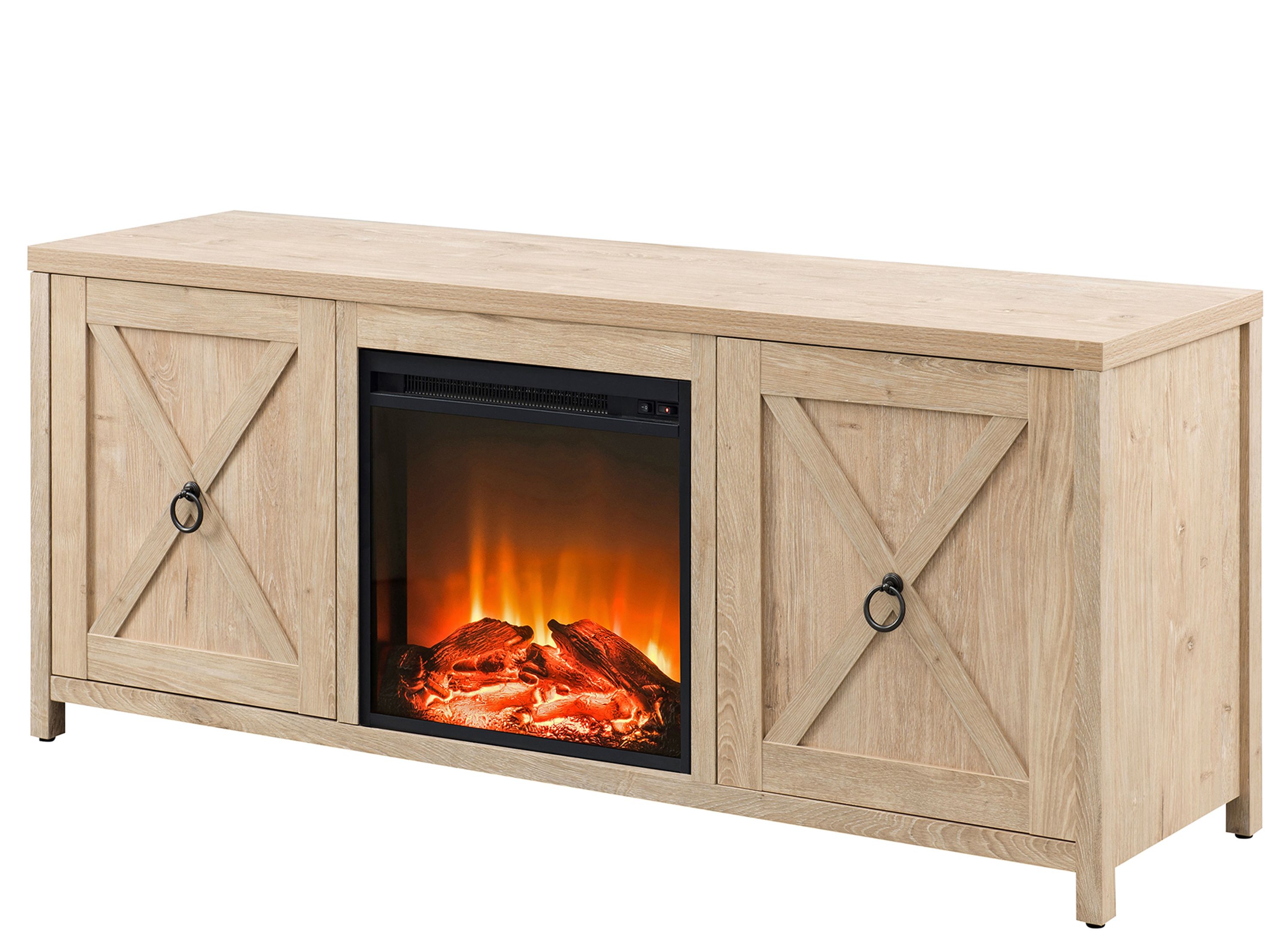 Jacana TV Stand with Log Fireplace Insert Raymour & Flanigan