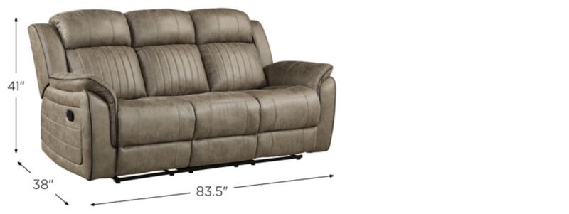 Reade Microfiber Reclining Sofa Dimensions