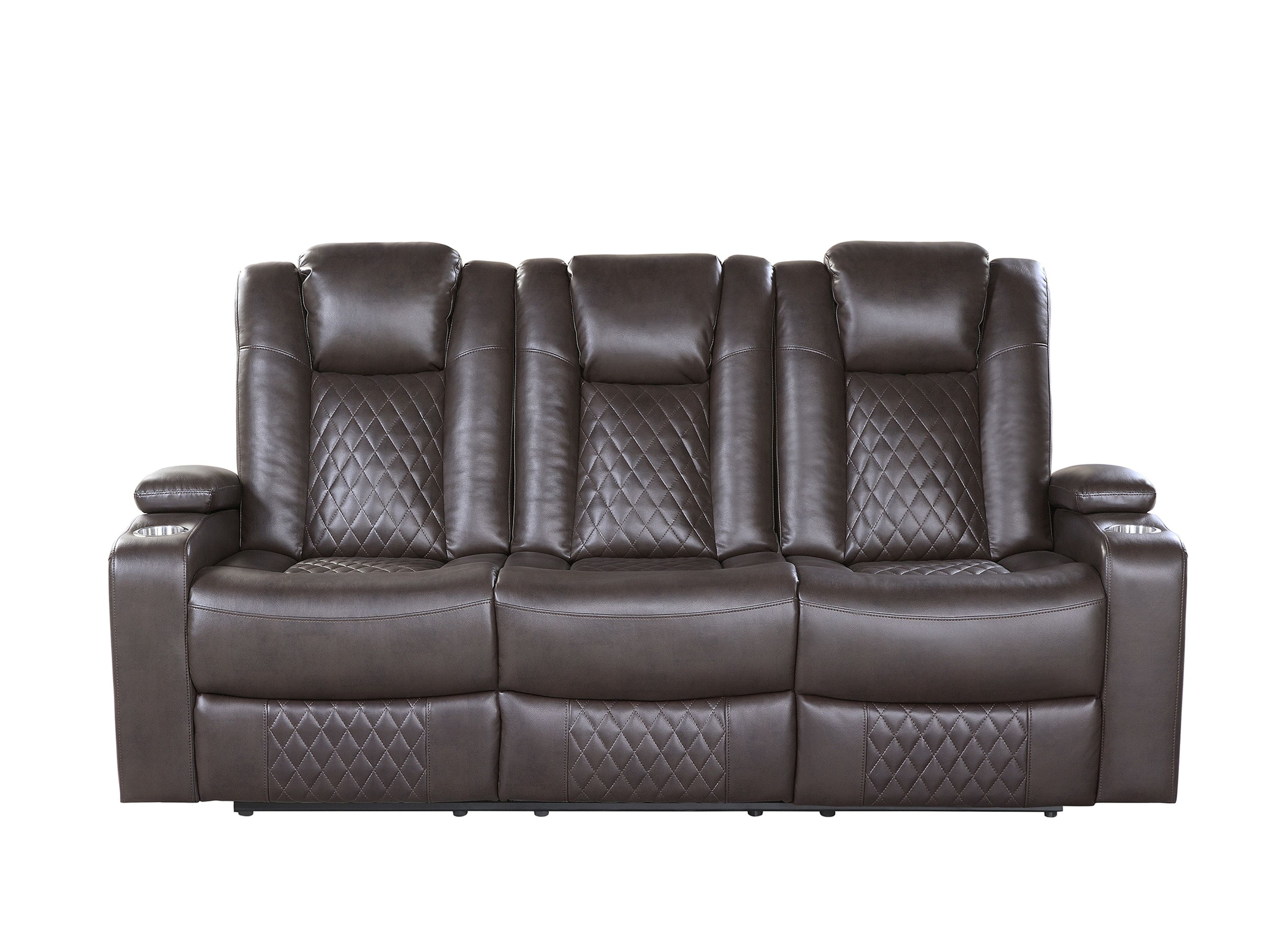 Orina Power Double Reclining Sofa with Power Headrests | Raymour 