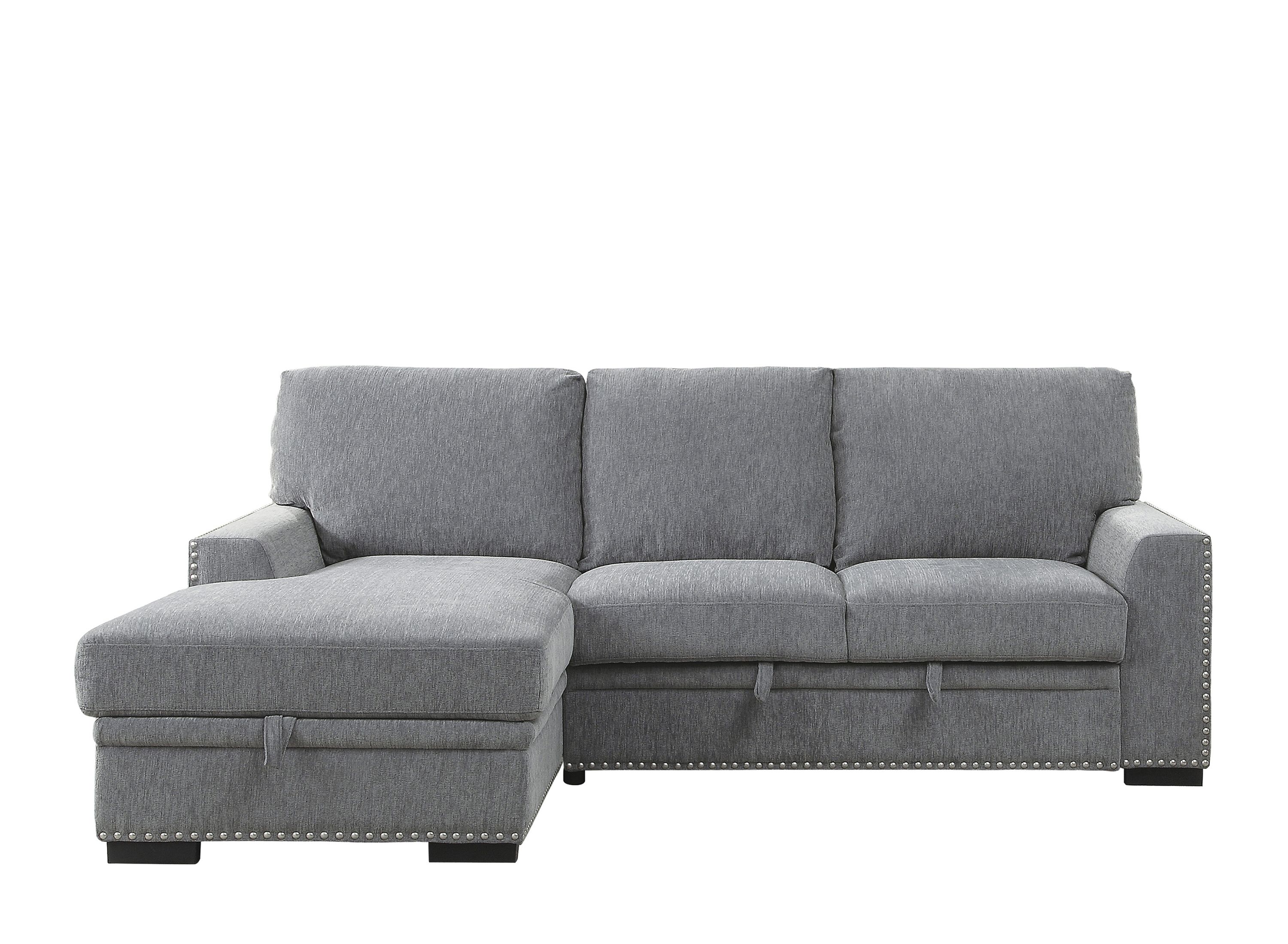 Adelia 2pc Sectional w/PullOut Bed and Left Chaise w/ Hidden Storage