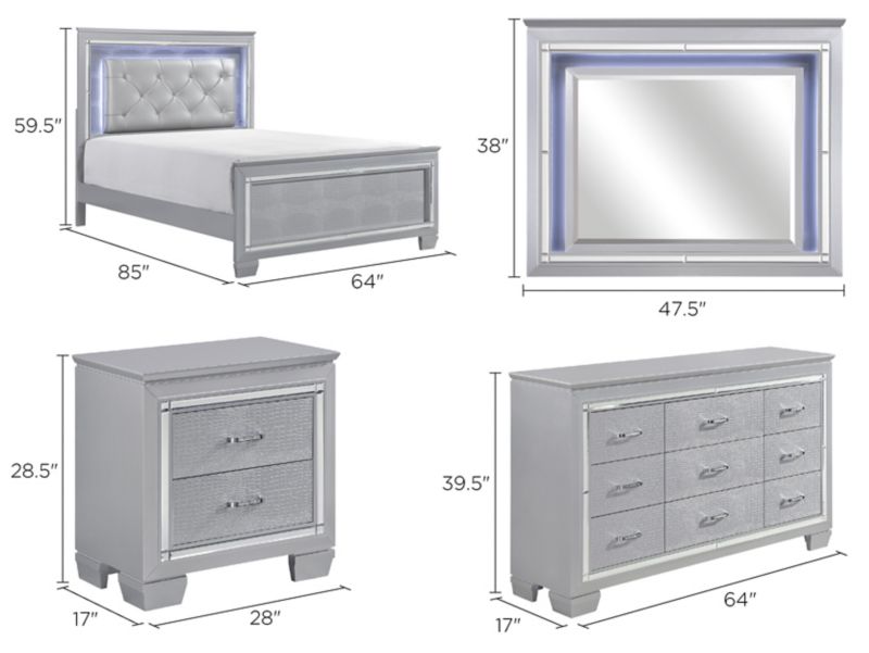 Brambley 4pc. Queen Bedroom Set w/LED Lights Raymour & Flanigan