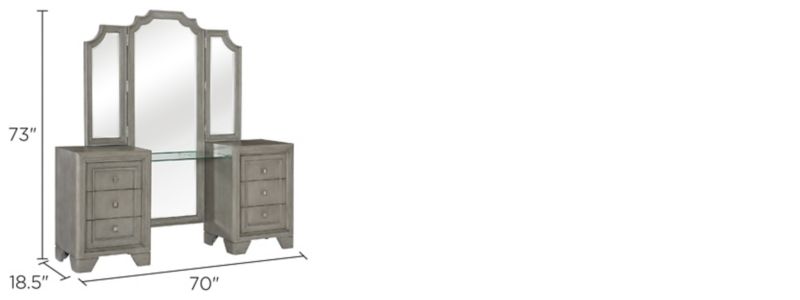 Kara Vanity Dresser with Mirror Dimensions