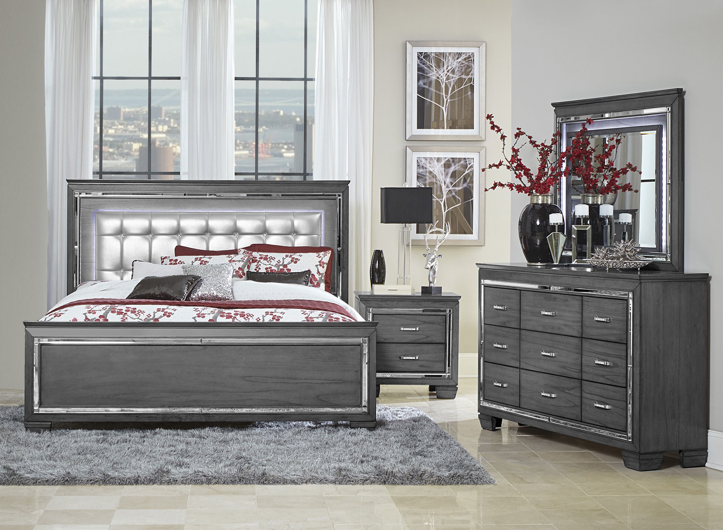 Brambley 4pc. Upholstered Bedroom Set Raymour & Flanigan