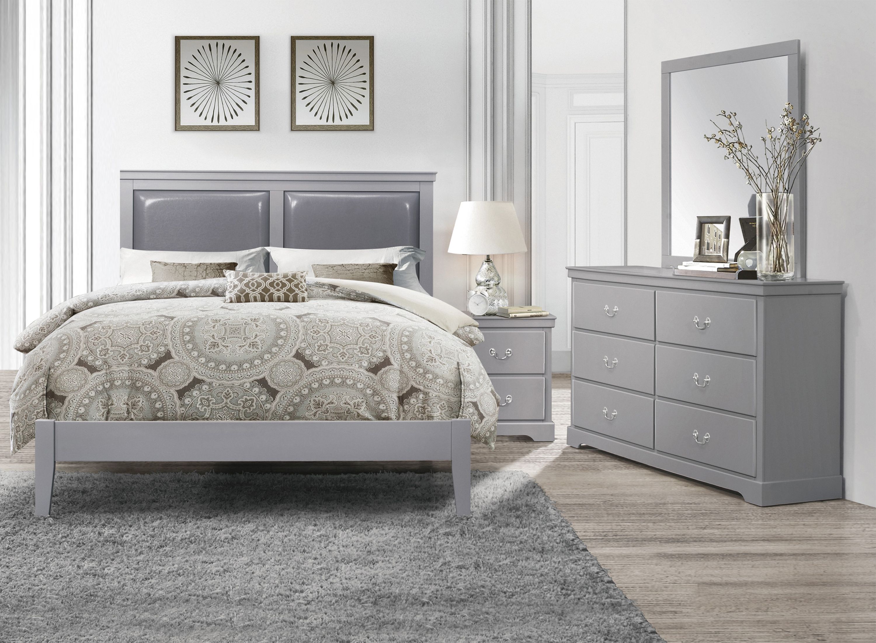 Place 4pc. Upholstered Bedroom Set Raymour & Flanigan
