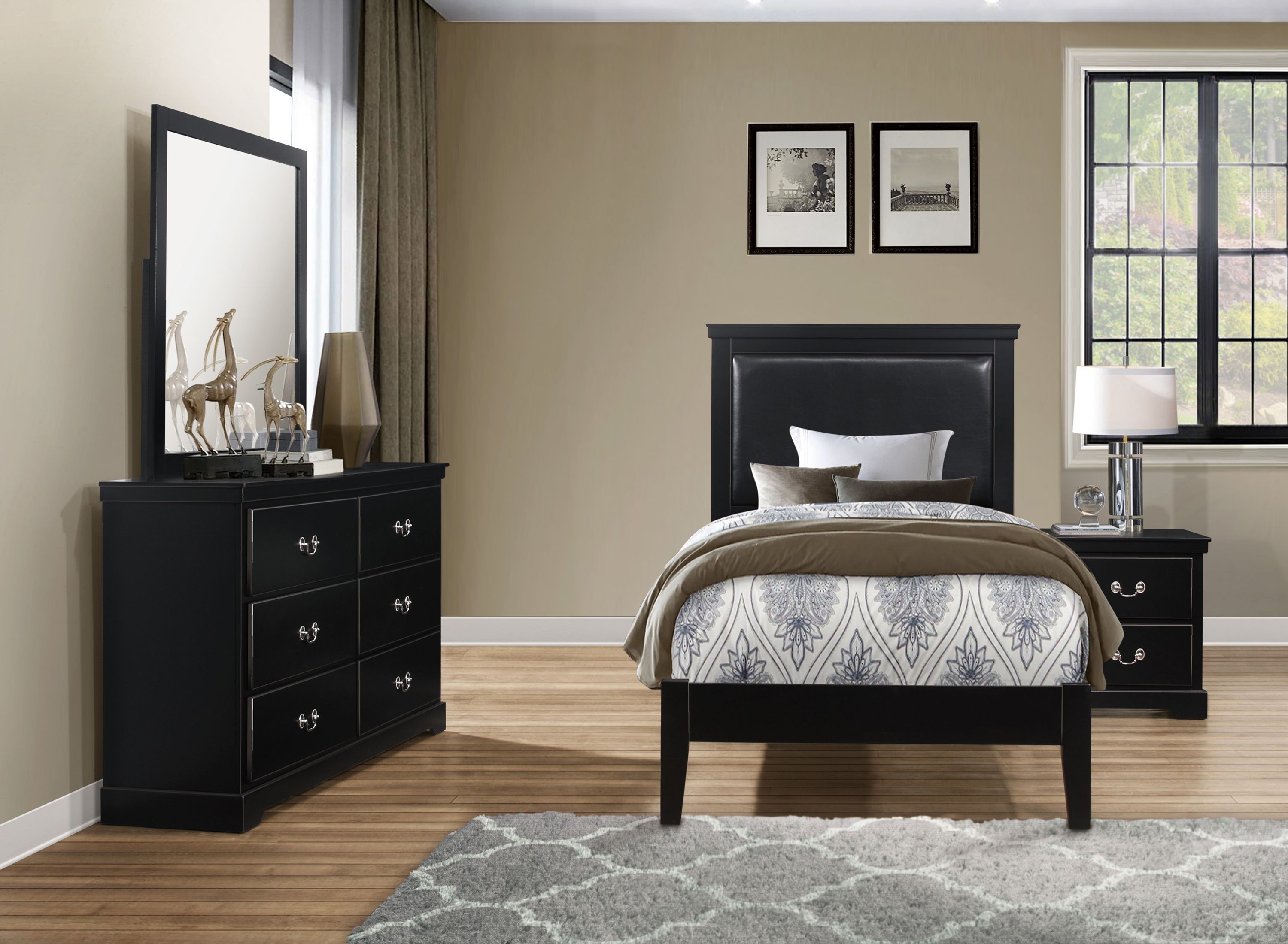 Place 4pc. Upholstered Bedroom Set Raymour & Flanigan
