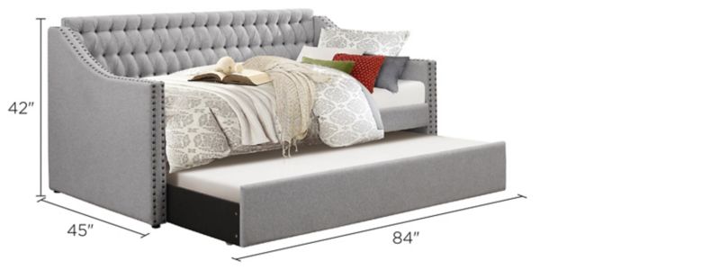 Bibiana Twin Daybed with Trundle Dimensions