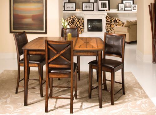Denver 5 Pc Counter Height Dining Set, Raymour And Flanigan Dining Room Sets With Bench