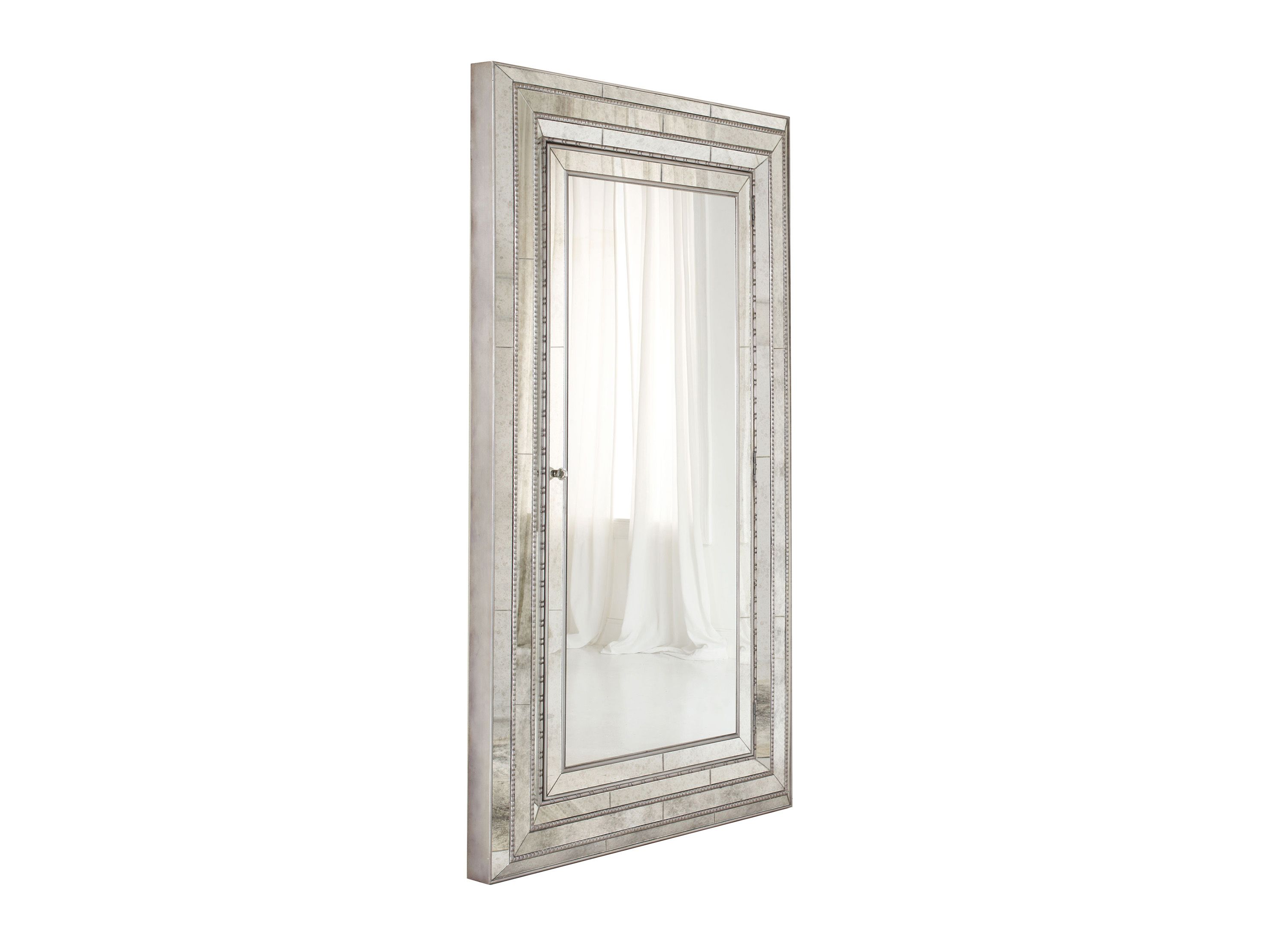 Melange Glamour Floor Mirror w/Jewelry Armoire Storage Raymour & Flanigan
