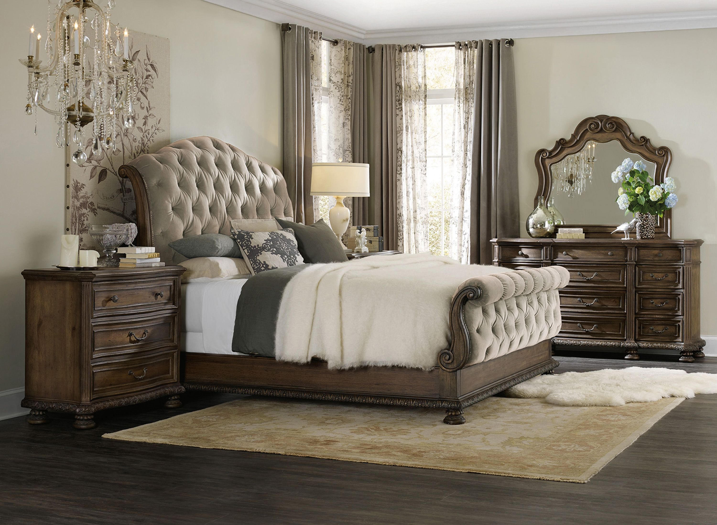 Tufted bedroom deals set