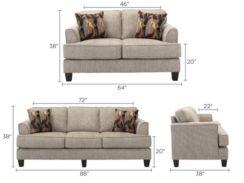 CM6219BR-SF-LV 2PC SETS FFION SOFA + LOVESEAT