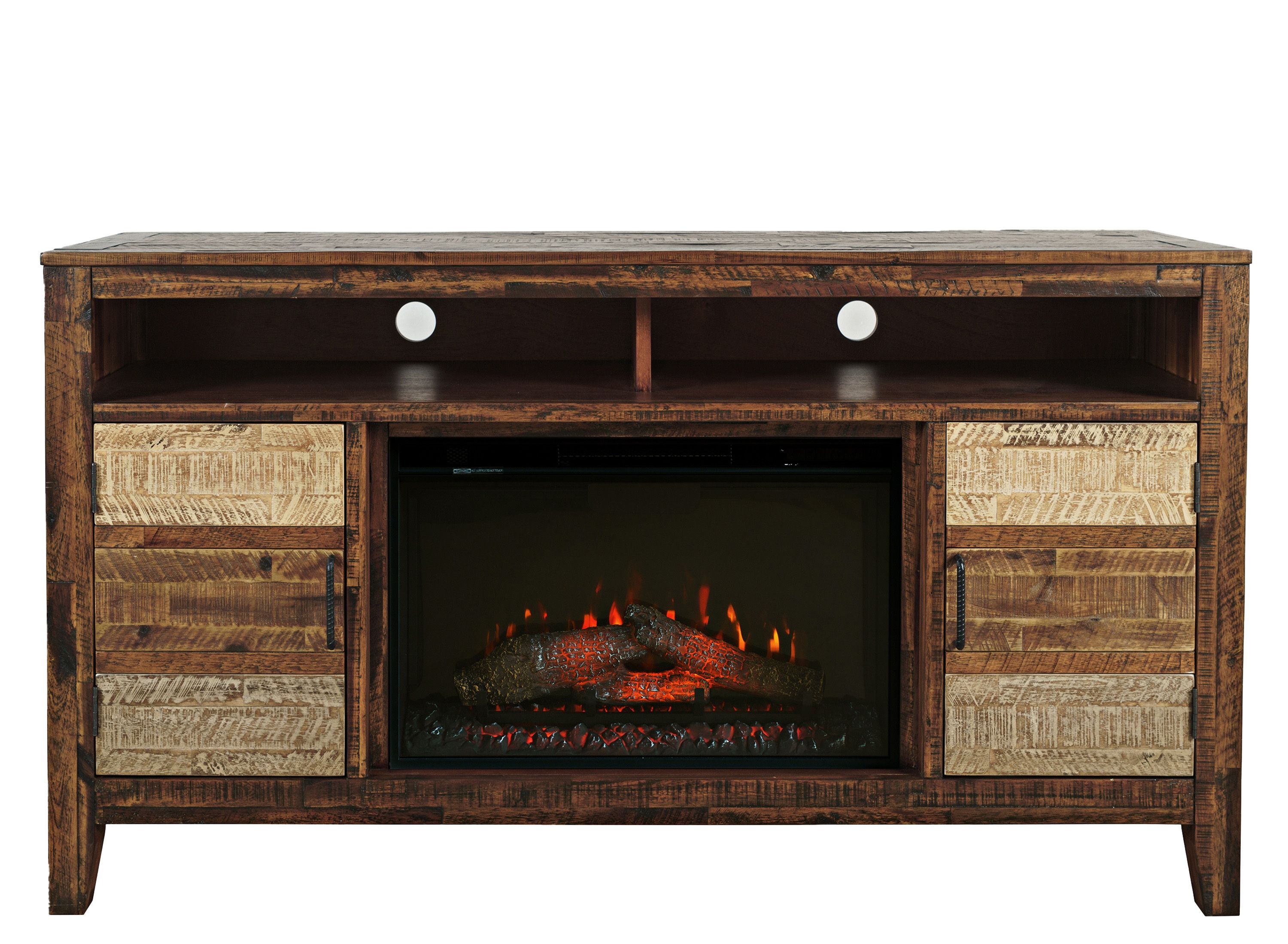 Painted Canyon TV Stand w/ Electric Fireplace Raymour & Flanigan