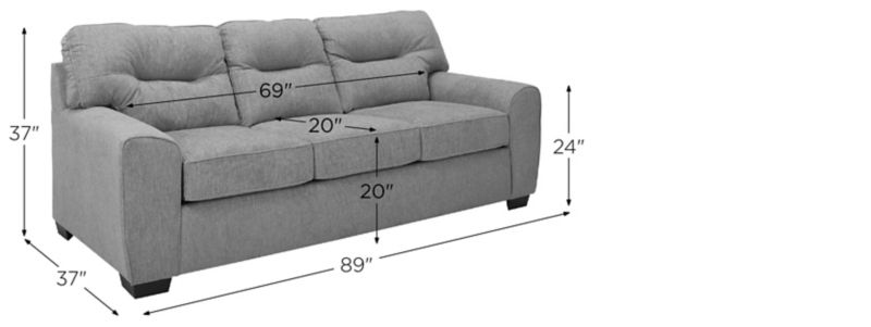 Landon Chenille Sofa Dimensions