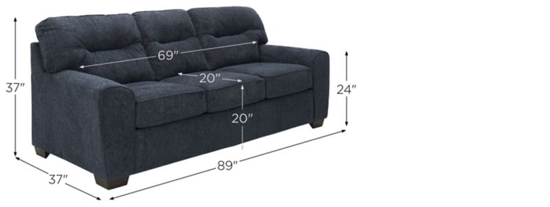 Landon Chenille Sofa Dimensions