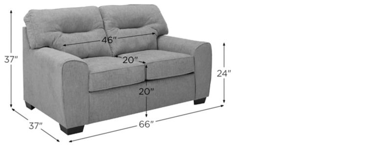 Landon Chenille Loveseat Dimensions