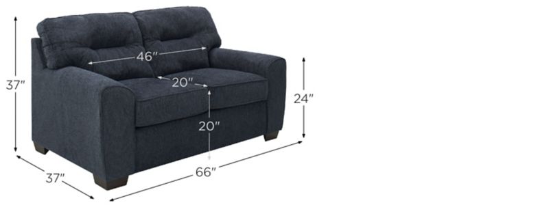 Landon Chenille Loveseat Dimensions